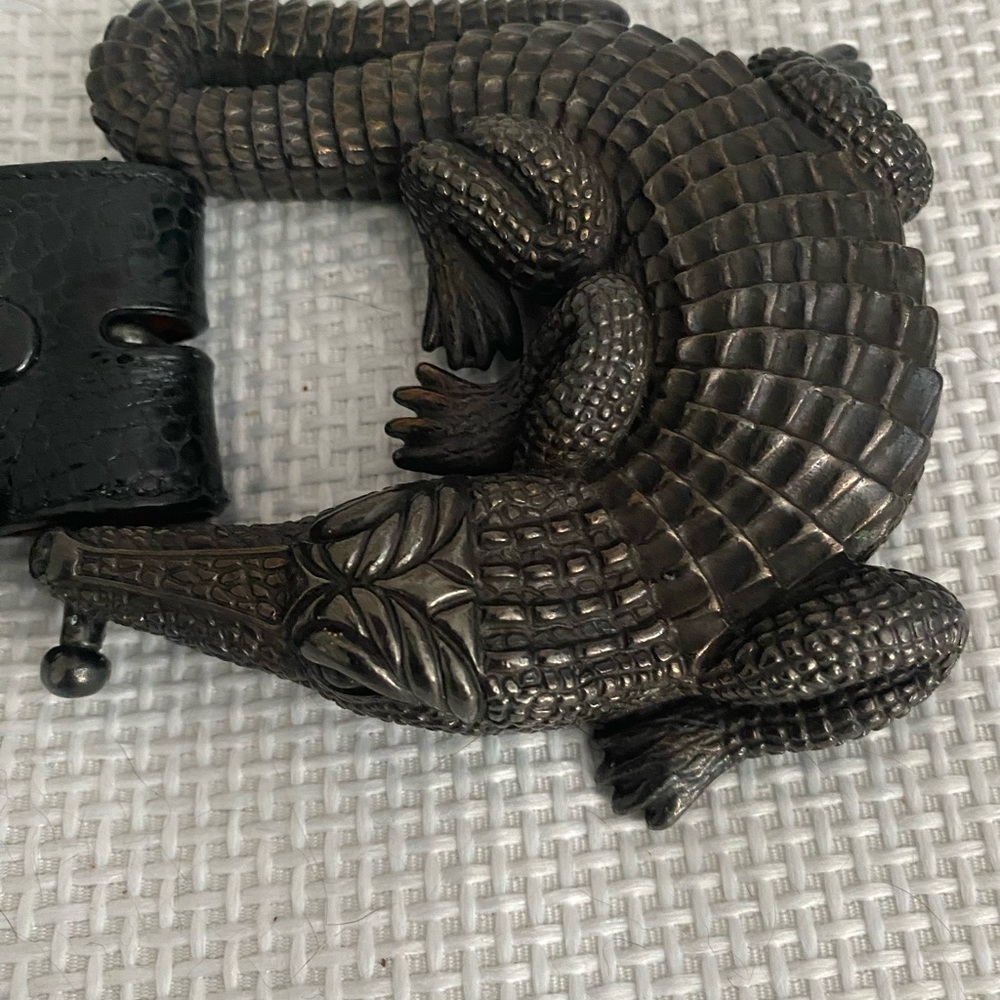 Barry Kieselstein Cord Large Sterling Silver Alligator  Buckle & Belt - Picture 6 of 8